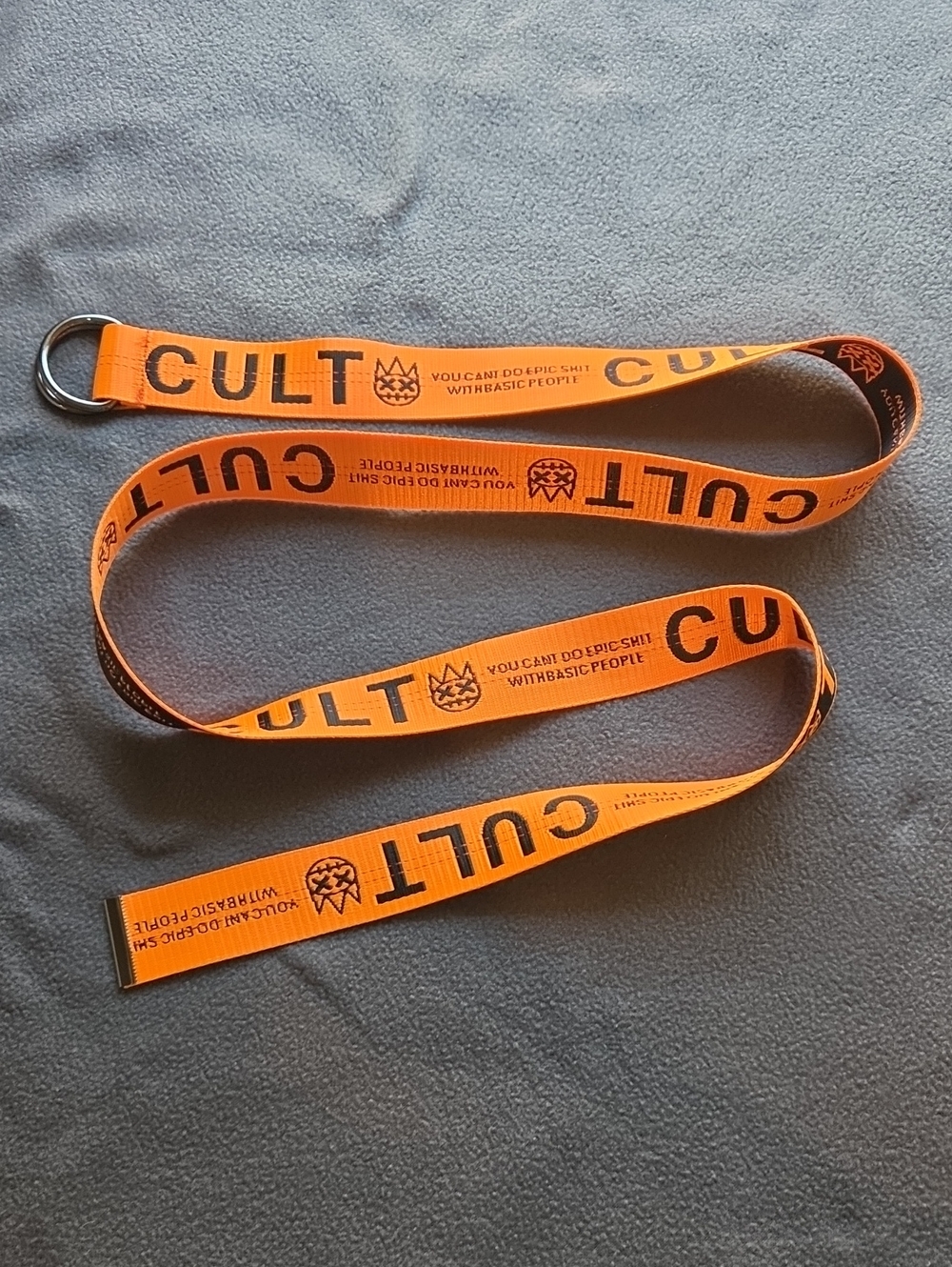 cult gaia Bright Orange Branded Webbing Belt with Metal Ring